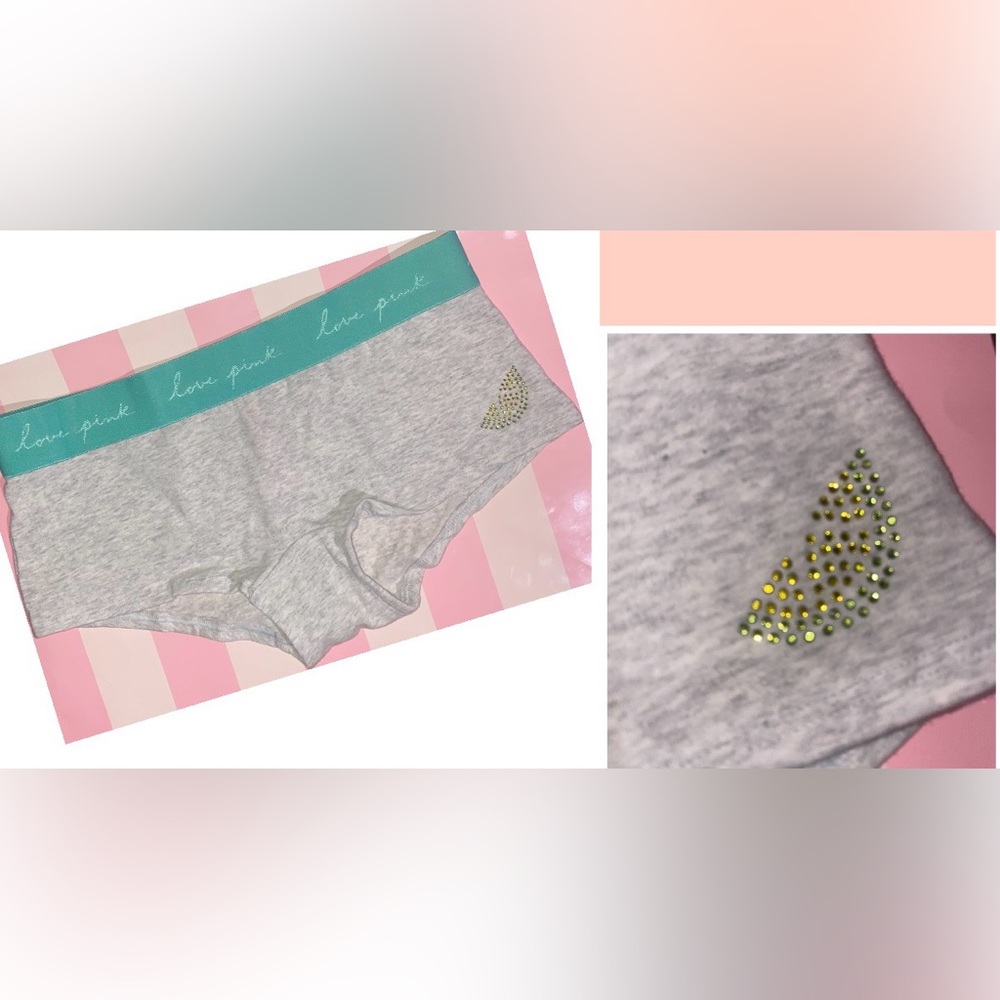 Pink cotton boyshort panties pink Panties PINK bling Victoria’s Secret Panties